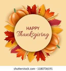 Thanksgiving concept banner. Realistic illustration of thanksgiving vector concept banner for web design