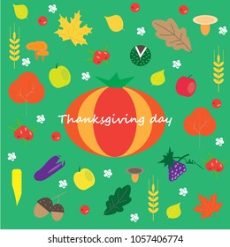 thanksgiving concept collection vector. thanksgiving  greeting cards , banners and posters