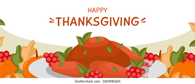 Thanksgiving concept with flat design background