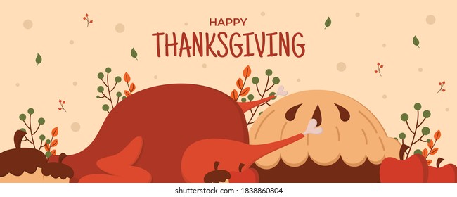 Thanksgiving concept with flat design background