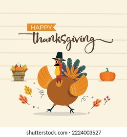 Thanksgiving concept with flat design background