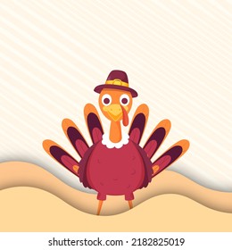 Thanksgiving Concept with Smiling Turkey Bird.