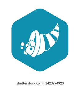 Thanksgiving cornucopia icon in simple style on a white background vector illustration