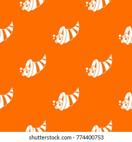 Thanksgiving cornucopia pattern repeat seamless in orange color for any design. Vector geometric illustration