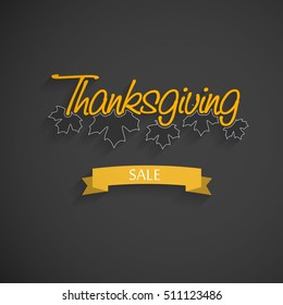Thanksgiving Creative lettering black background