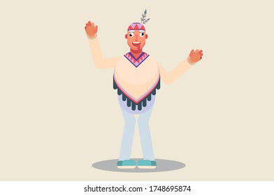Thanksgiving cute character for you. This character illustration can use as a sticker also.