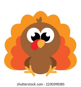 Thanksgiving. Cute turkey vector cartoon illustration