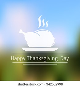 Thanksgiving Day abstract  blurred background with turkey sign