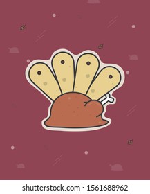 Thanksgiving day attributes with colorful theme
