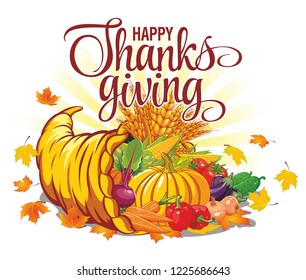 Thanksgiving Day - autumn harvest from cornucopia