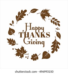 Thanksgiving Day background with frame. Vector illustration.