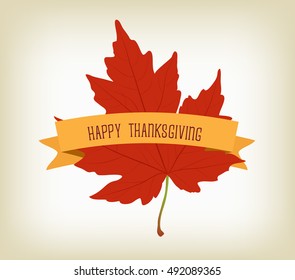 Thanksgiving Day background with maple leaf