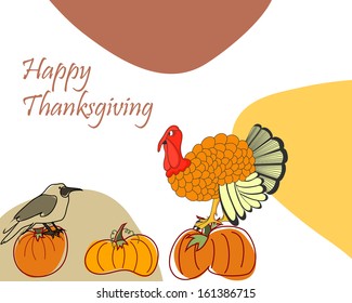 Thanksgiving Day background with maple leaves. All objects are separated. Vector illustration Eps 10.