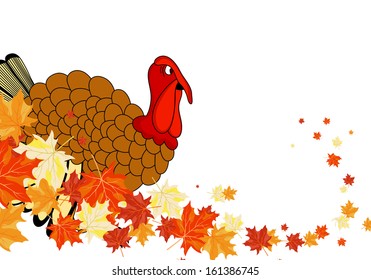 Thanksgiving Day background with maple leaves. All objects are separated. Vector illustration Eps 10.
