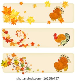 Thanksgiving Day background with maple leaves. All objects are separated. Vector illustration with transparency and meshes. Eps 10.