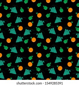 Thanksgiving day background. Seamless Pattern of Turkey Cartoon and fruits. Thanksgiving seamless pattern able to print for cloths, tablecloths, blanket, shirts, dresses, posters, papers.