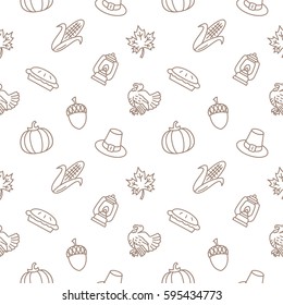 Thanksgiving Day background seamless pattern trendy brown