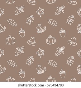 Thanksgiving Day background seamless pattern trendy brown