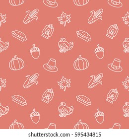 Thanksgiving Day background seamless pattern trendy red