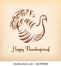 Thanksgiving Day background with turkey symbol. Vector illustration.