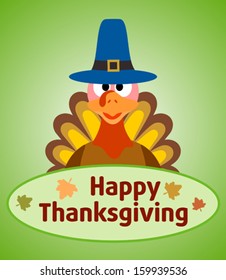 Thanksgiving day background with turkey vector
