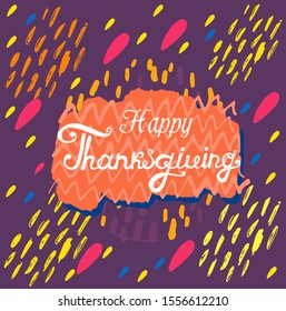 thanksgiving day background vector illustration, abstract brush prints