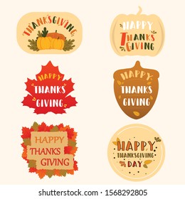 Thanksgiving day badge and label collection design.