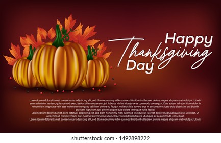 Thanksgiving day banner background. calligraphy of "Thanksgiving"