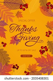 Thanksgiving day banner background, vector illustration