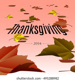 Thanksgiving day banner with leaves, Vector illustration