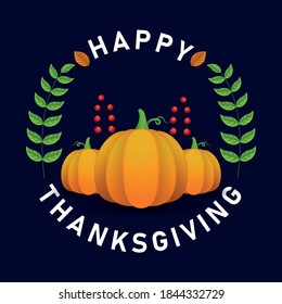Thanksgiving day banner, poster, greeting card and invitation background. Autumn season inscription. Vector illustration.