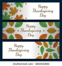 Thanksgiving day banner, poster, greeting card and invitation background. Autumn season inscription. Vector illustration.