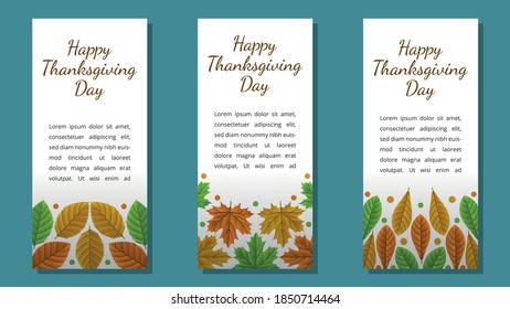 Thanksgiving day banner, poster, greeting card and invitation background. Autumn season inscription. Vector illustration.