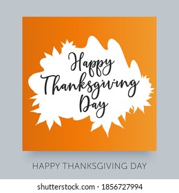 Thanksgiving Day calligraphy copy template. Vector holiday design banner, poster or greeting card.