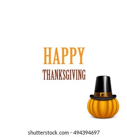Thanksgiving Day card with pumpkin. 