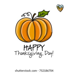 Thanksgiving day, card with pumpkin for your design