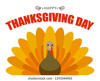 Thanksgiving day concept background. Flat illustration of thanksgiving day vector concept background for web design