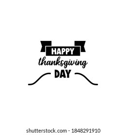 Thanksgiving day, decorative text, lettering, typography can be used for invitational cards, quotes, journals isolated on white background, simple black silhouette EPS Vector thanks, giving