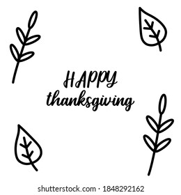 Thanksgiving day, decorative text, lettering, typography can be used for invitational cards, quotes, journals isolated on white background, simple black silhouette EPS Vector thanks, giving