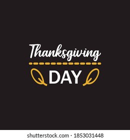 Thanksgiving day, decorative text, lettering, typography can be used for invitational cards, quotes, journals isolated on white background, simple black silhouette EPS Vector thanks, giving