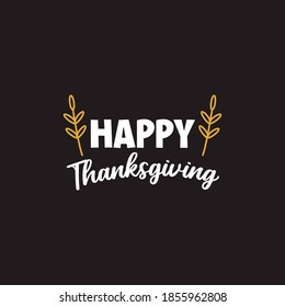 Thanksgiving day, decorative text, lettering, typography can be used for invitational cards, quotes, journals isolated on white background, simple black silhouette EPS Vector thanks, giving