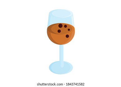Thanksgiving Day Drink Glass Illustration