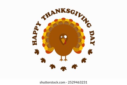 Thanksgiving Day. Festive turkey on a white background close up. Vector