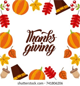 thanksgiving day greeting banner or poster traditional design