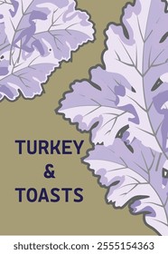  Thanksgiving Day Greeting card illustration for holidays.