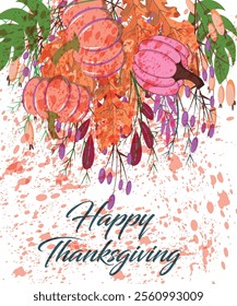 Thanksgiving Day Greeting card illustration for holidays.