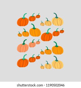 Thanksgiving Day or Halloween, pumpkin pattern element.