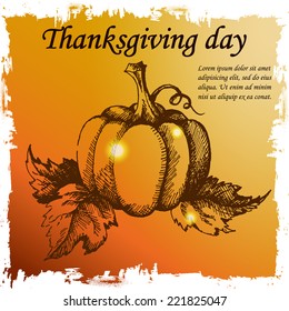 Thanksgiving Day . Hand drawn sketch vector illustration