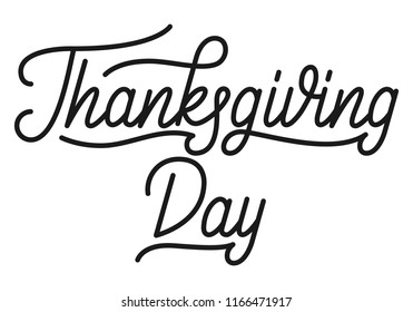 Thanksgiving Day. Thanksgiving hand lettering design. Lettering calligraphy with ligatures for Thanksgiving Day