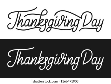 Thanksgiving Day. Thanksgiving hand lettering set. Lettering calligraphy design with ligatures for Thanksgiving Day